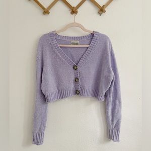 Urban Outfitters Cropped 90’s Sweater in Super Soft Lilac